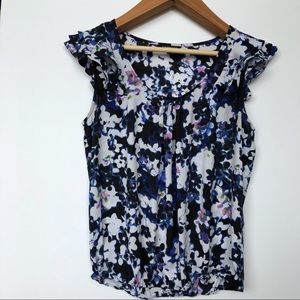 Express Large Ruffle Floral Sleeve Blouse B11